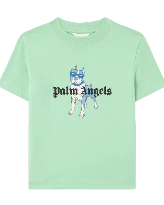 kids atelier palms angels Green Dog Graphic T-Shirt