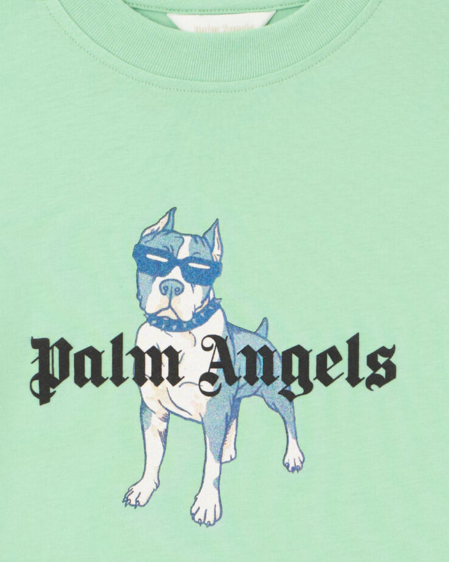 kids atelier palms angels Green Dog Graphic T-Shirt