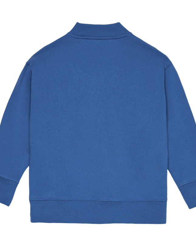 kids atelier palm angels Blue Curved Logo Regular Sweatshirt