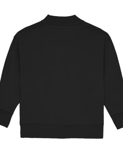 kids atelier palm angels Black Curved Logo Regular Sweatshirt