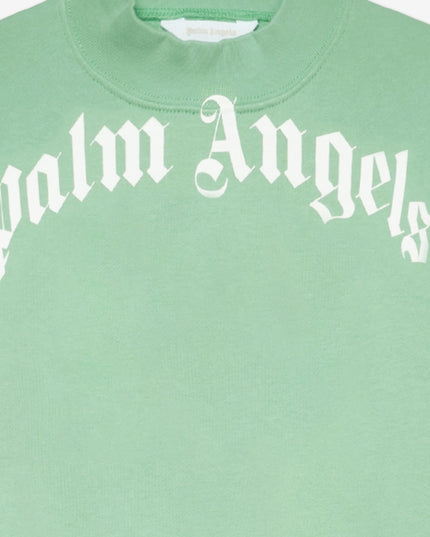 palm angels Green Curved Logo Regular Sweatshirt
