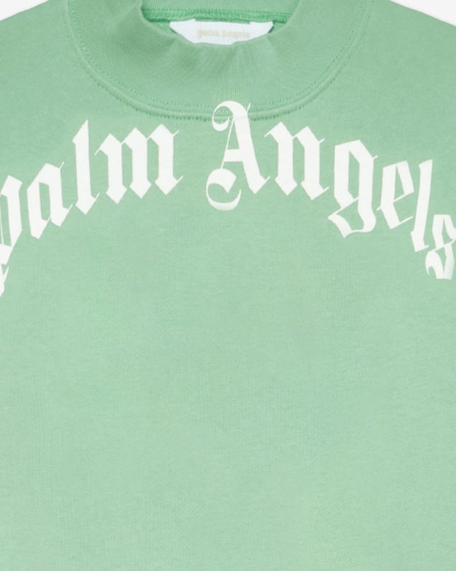 palm angels Green Curved Logo Regular Sweatshirt