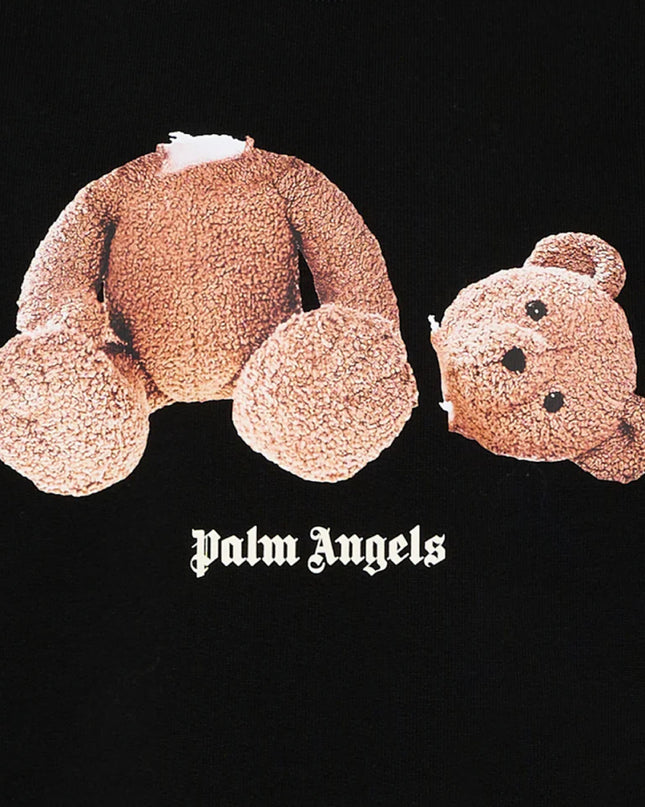 kids atelier palm angels Black Bear Crewneck Sweatshirt