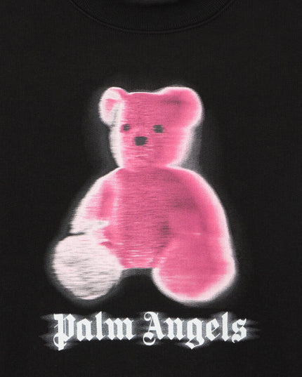 kids atelier palms angels Black Blurred Bear Crewneck Sweater
