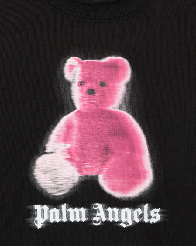 kids atelier palms angels Black Blurred Bear Crewneck Sweater