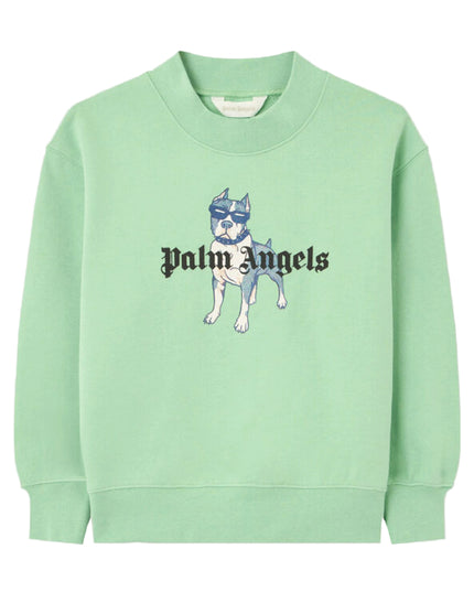 kids atelier palms angels Green Palm Dog Graphic Sweatshirt
