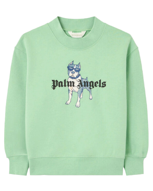 kids atelier palms angels Green Palm Dog Graphic Sweatshirt