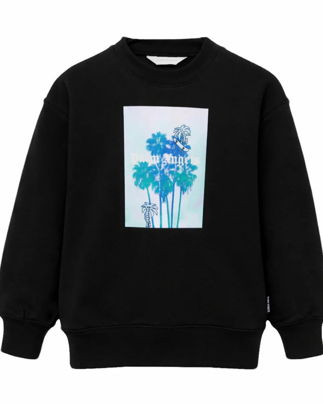 kids atelier palms angels Black Palms Landscape Crewneck Sweatshirt