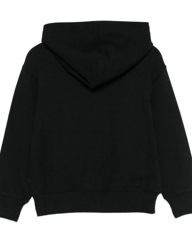 kids atelier palm angels Black Spray Bear Hoodie