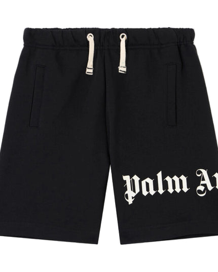 kids atelier palms angels black overlogo sweatshorts