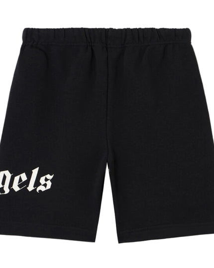kids atelier palms angels black overlogo sweatshorts