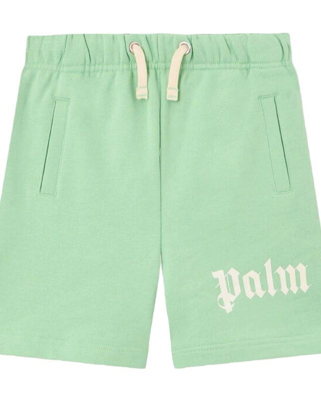 kids atelier palms angels Green Overlogo Sweatshorts
