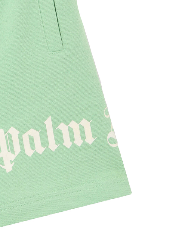 kids atelier palms angels Green Overlogo Sweatshorts