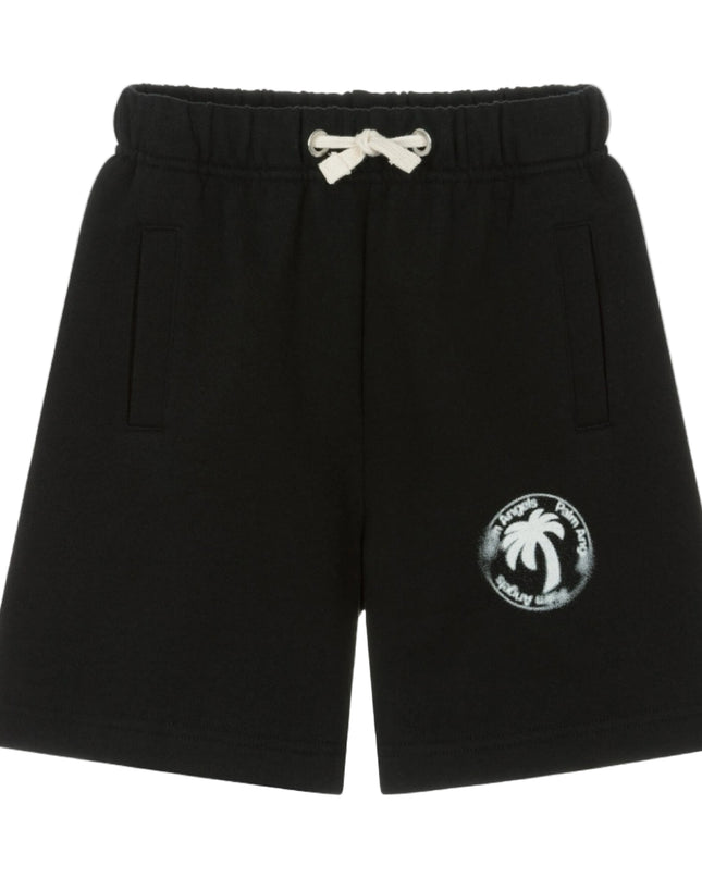 kids atelier palms angels Black Palm Stamp Sweatshort