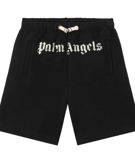 kids atelier palms angels Black Brushed Logo Sweatshorts