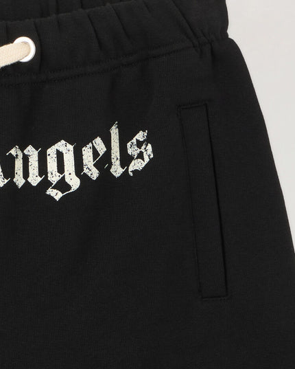 kids atelier palms angels Black Brushed Logo Sweatshorts