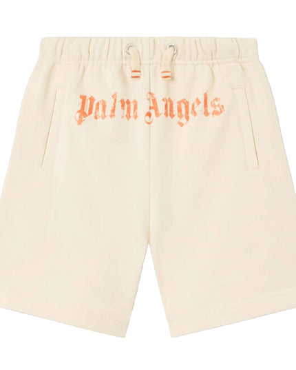 kids atelier palms angels Off White Brushed Logo Sweatshorts