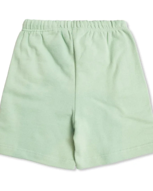 kids atelier palm angels Green Brushed Logo Sweatshorts