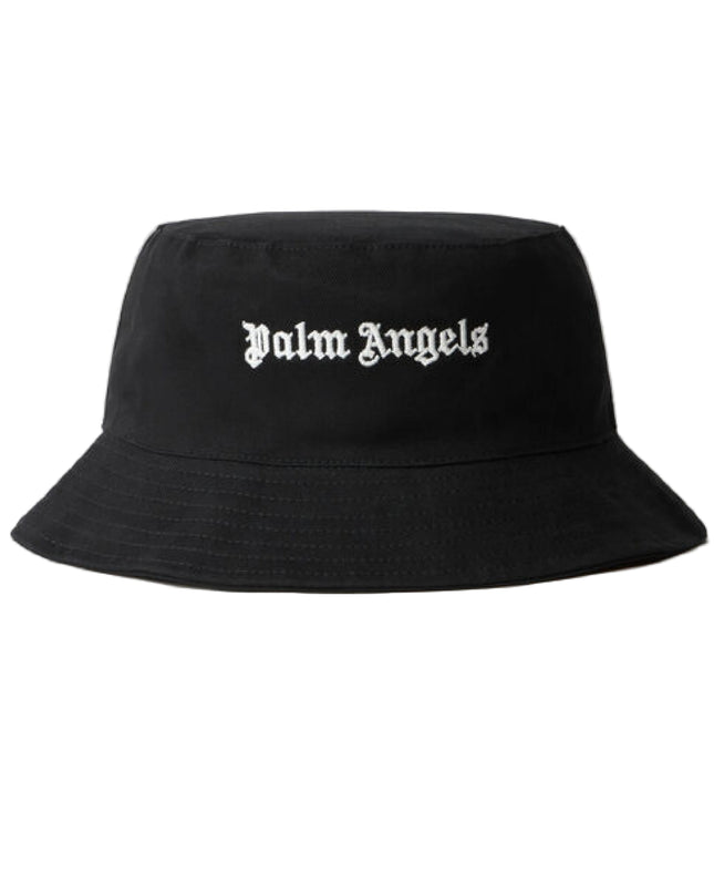 kids atelier palms angels Black Classic Logo Bucket Hat