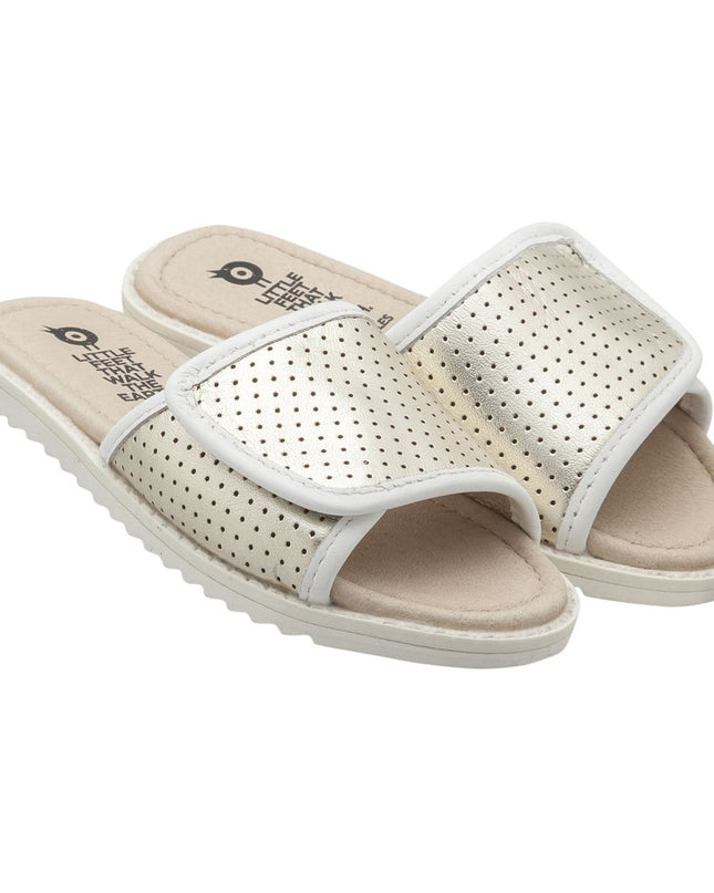 OLD SOLES-SPORTY SLIDE-#7020-GOLD/SNOW