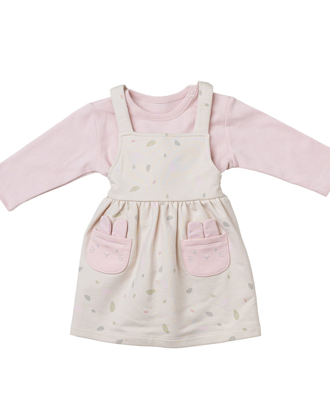 Andywawa-AC24078-BEIGE/PINK-Set DRESS SET