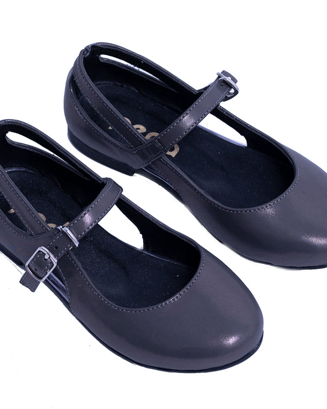 PERLA-V07P-DARK GREY-CUT OUT FLATS