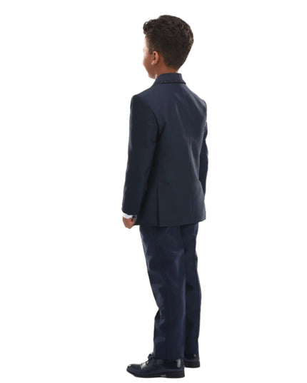 Navy Glitter Trim Suit