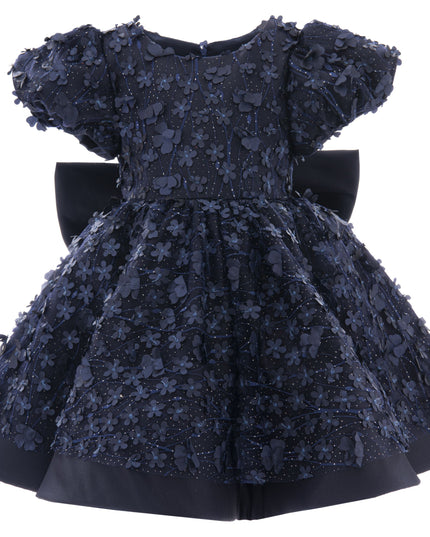 Tulleen-T-322409-Navy-Moneta Floral Bow Dress