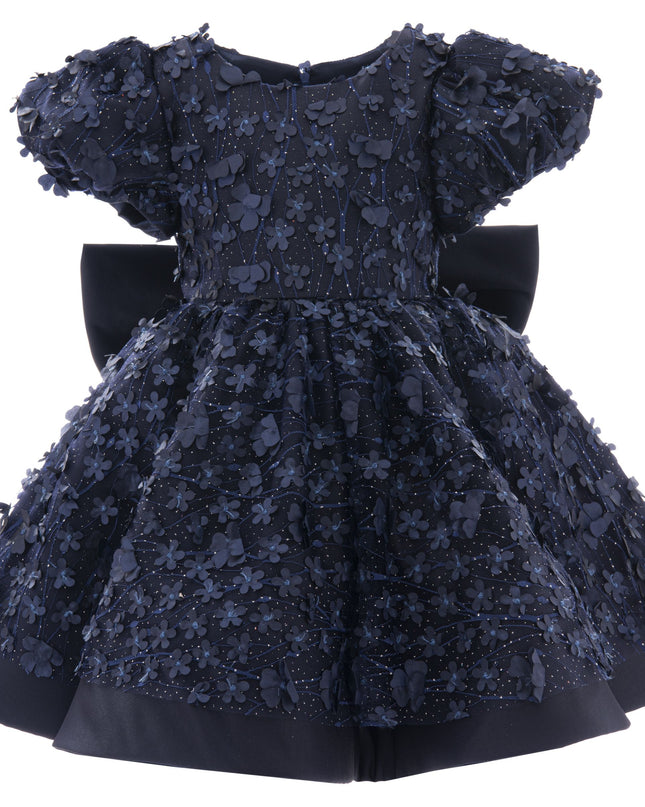 Tulleen-T-322409-Navy-Moneta Floral Bow Dress