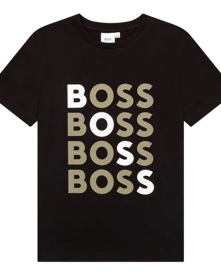 BOSS-KB-BLACK-SHORT SLEEVES TEE-SHIRT-J25N37-09B