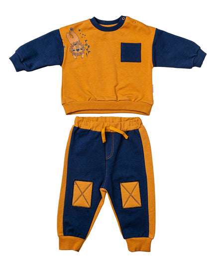 Andywawa-AC24197-NAVY/MUSTARD-2 PCS SET