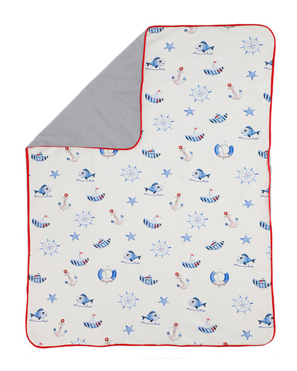 MONNALISA-227016-7748-9944-WHITE/RED-FISH & BOAT BLANKET