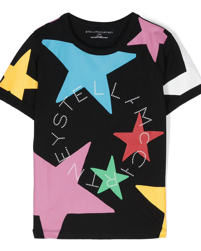 Black Multicolor Stars T-Shirt