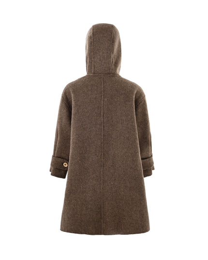 kids atelier sweet cactus Brown Hooded Wool Coat