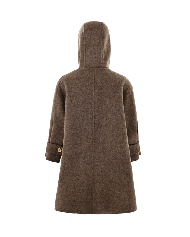 kids atelier sweet cactus Brown Hooded Wool Coat