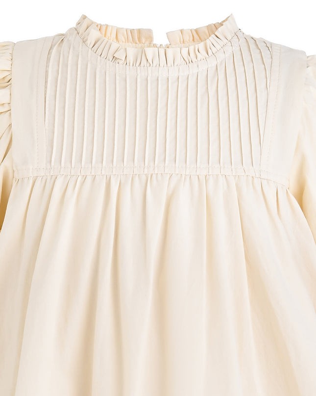 kids atelier sweet cactus Beige Eyelet Embroidered Dress