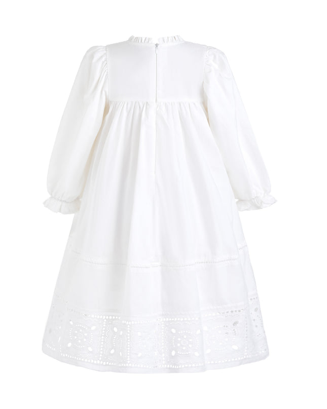 kids atelier sweet cactus White Eyelet Embroidered Dress