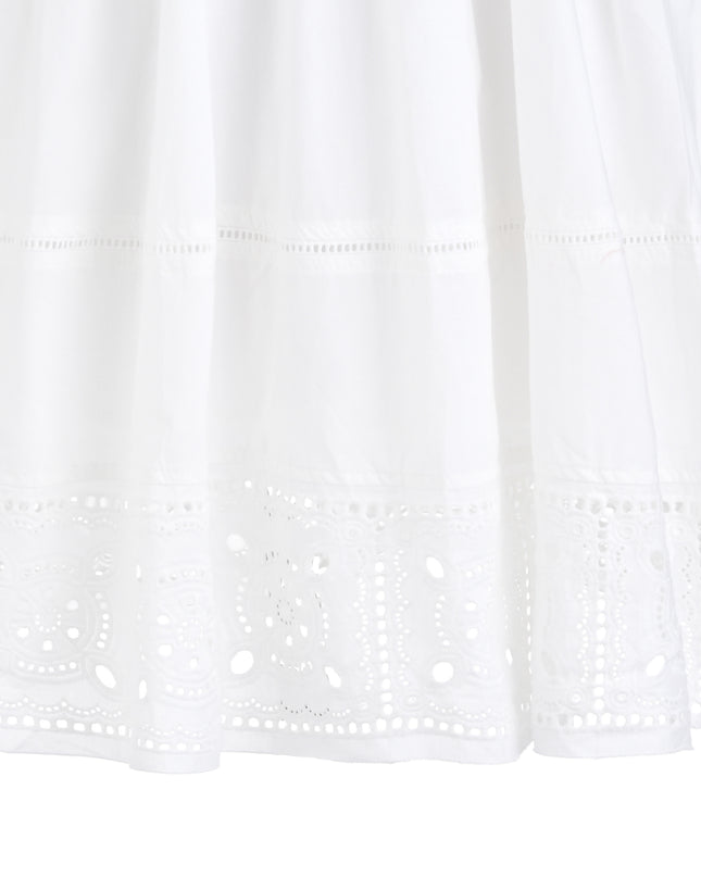 kids atelier sweet cactus White Eyelet Embroidered Dress