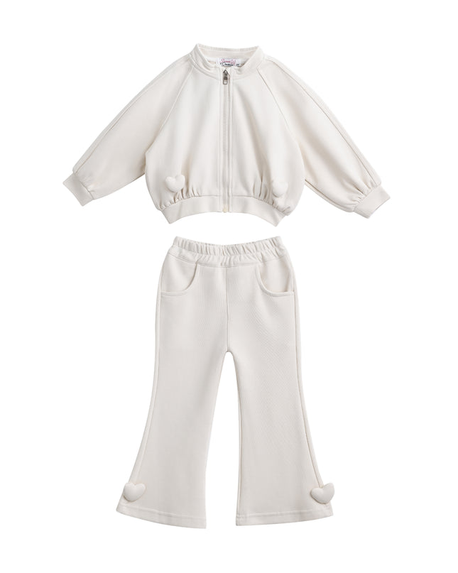 kids atelier sweet cactus Light Beige Pom-Pom Pants Set