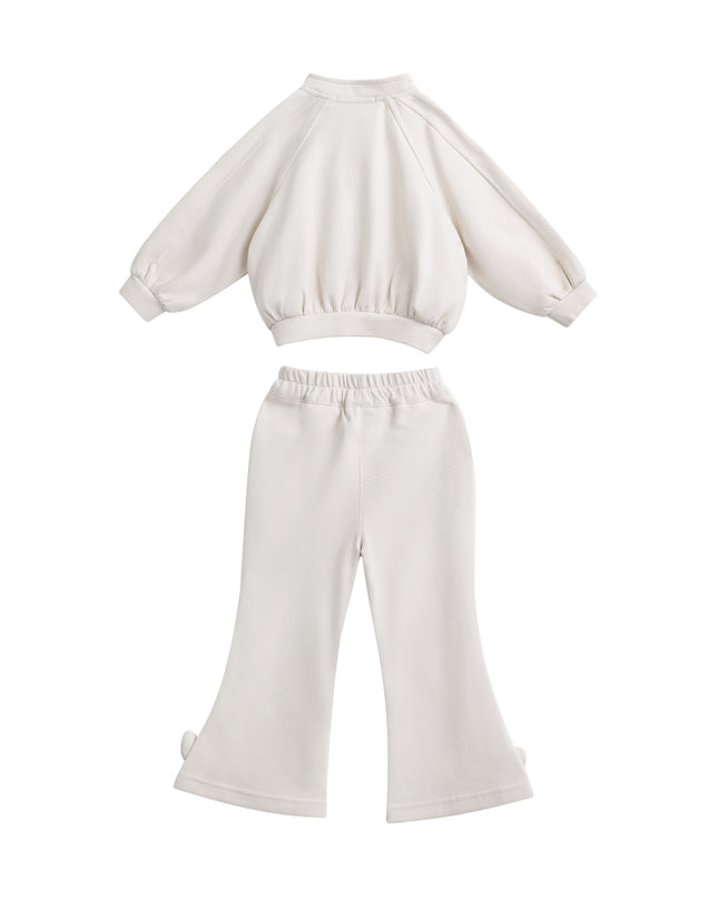 kids atelier sweet cactus Light Beige Pom-Pom Pants Set