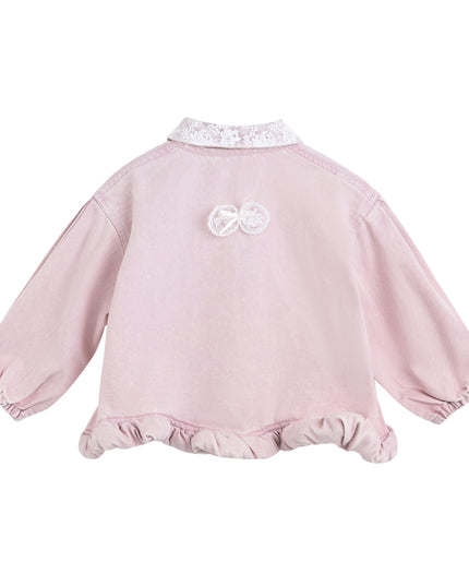 kids atelier sweet cactus Light Pink Lace-Trim Pants Set