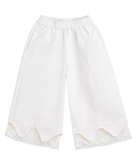 kids atelier sweet cactus Light Pink Lace-Trim Pants Set