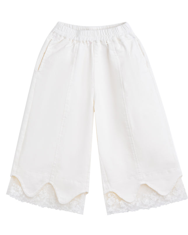 kids atelier sweet cactus Light Pink Lace-Trim Pants Set