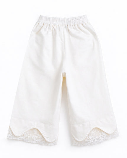 kids atelier sweet cactus Light Pink Lace-Trim Pants Set