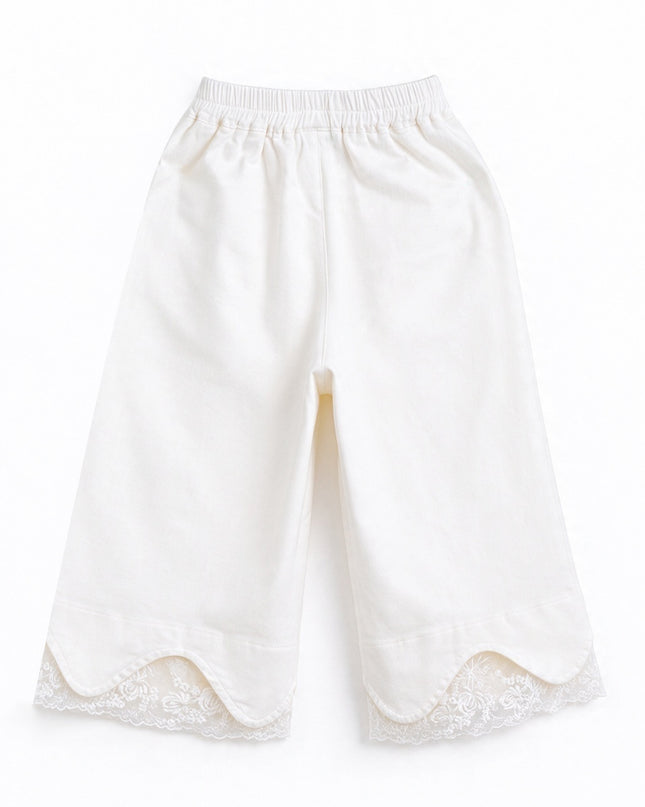 kids atelier sweet cactus Light Pink Lace-Trim Pants Set