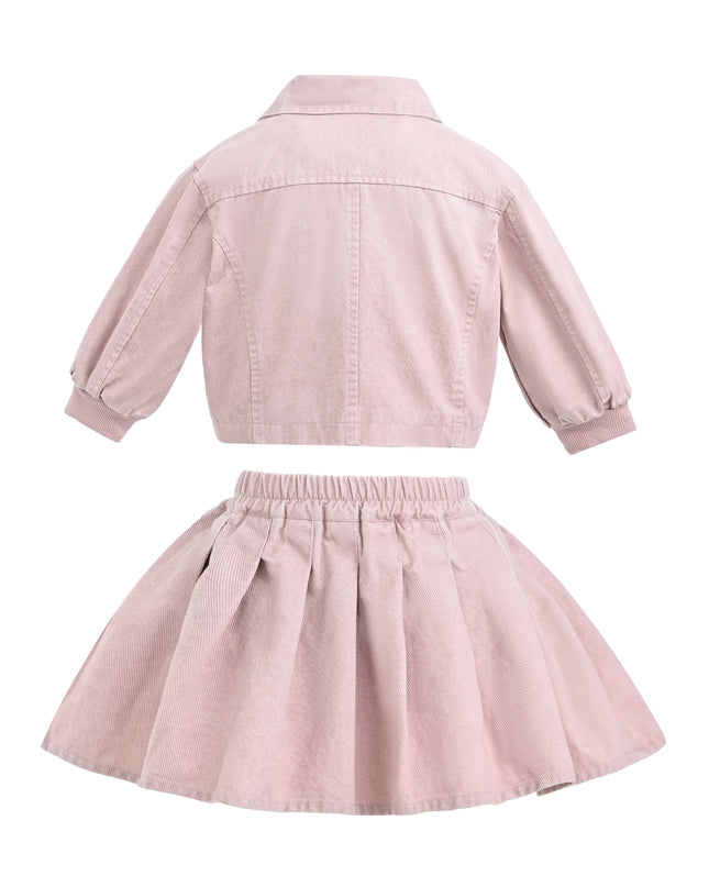 kids atelier sweet cactus Light Pink Corduroy Skirt Set