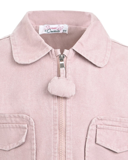 kids atelier sweet cactus Light Pink Corduroy Skirt Set