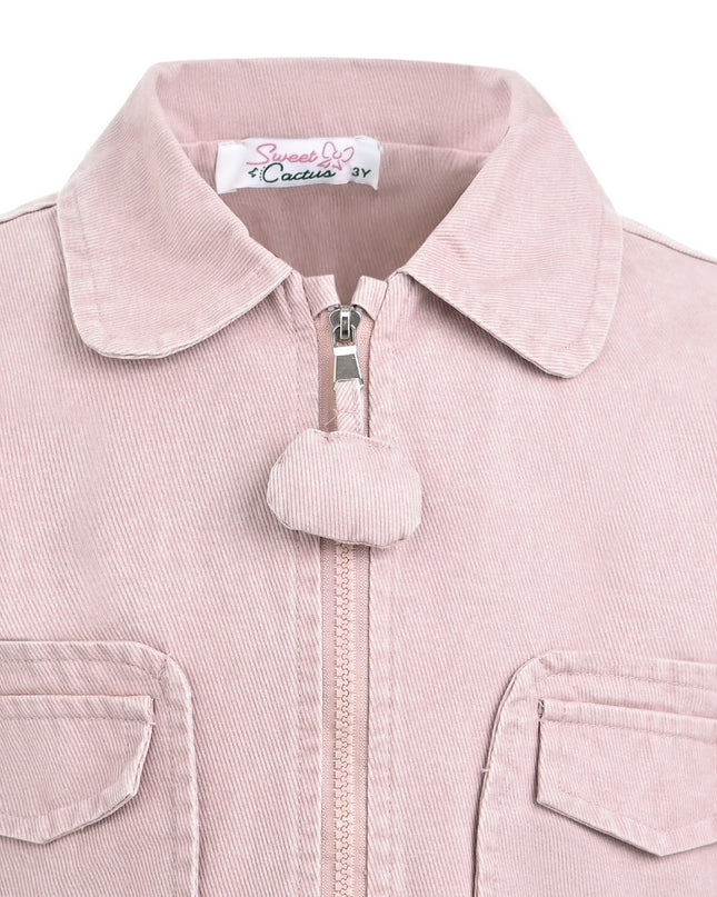 kids atelier sweet cactus Light Pink Corduroy Skirt Set