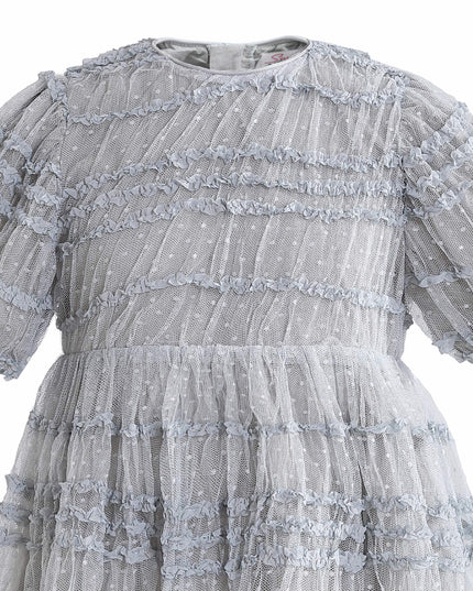 kids atelier sweet cactus Silver Mist Ruffle Dress
