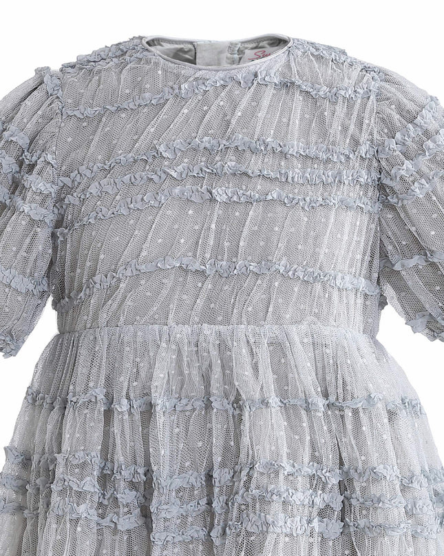 kids atelier sweet cactus Silver Mist Ruffle Dress